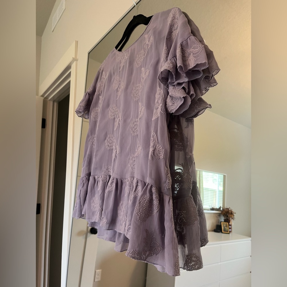 Vertigo Embroidered Ruffled Top - Picture 2 of 10